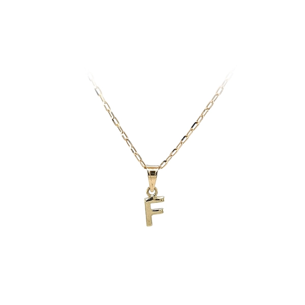 Gold Pendant Letter F