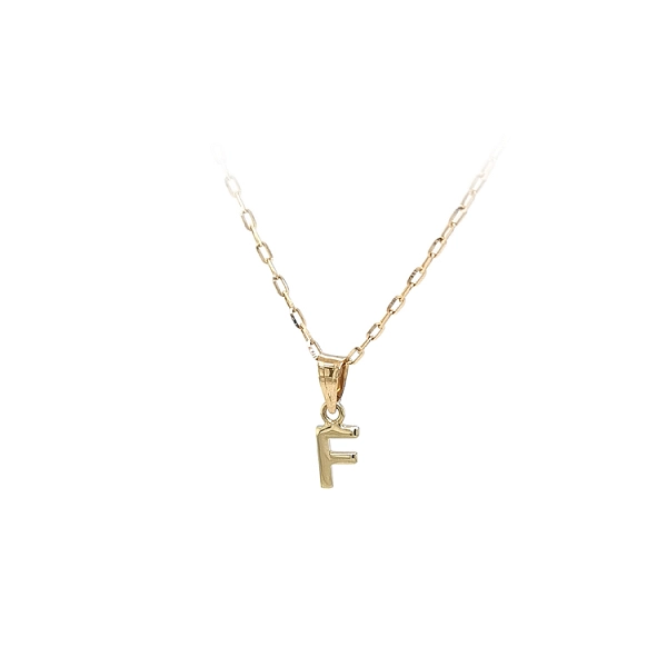 Gold Pendant Letter F