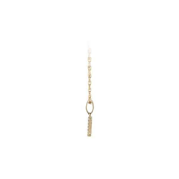 Gold Pendant Letter I with Zircones
