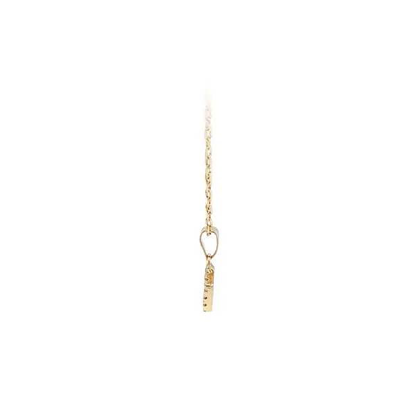 Gold Pendant Letter U with Zirconia