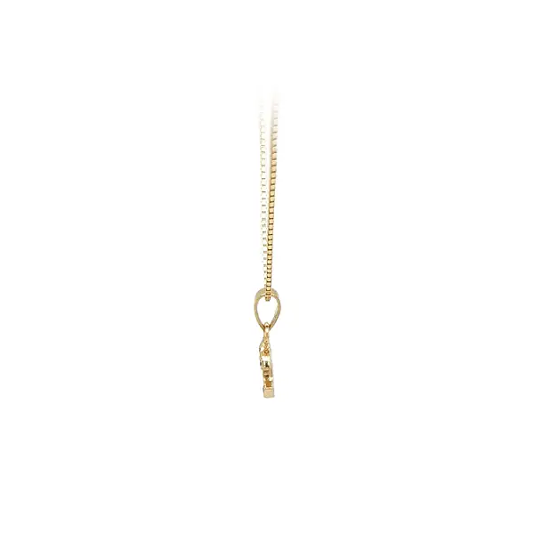 Gold Pendant with Zircons Letter C