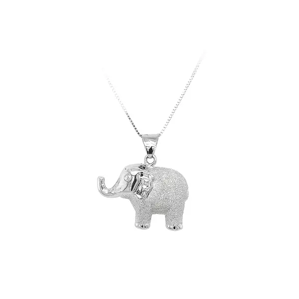 Pendant Elephant with White Gold
