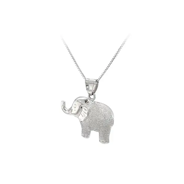 Pendant Elephant with White Gold