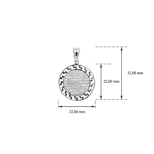 Pendant with White Gold Zircons