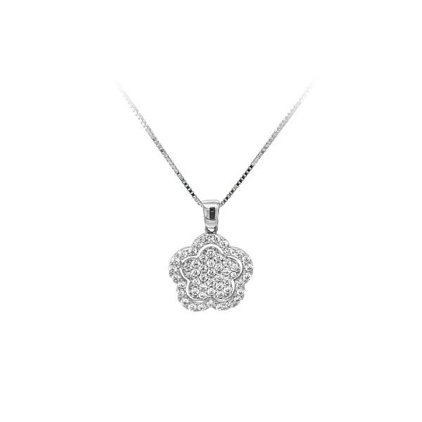 Pendant with White Gold Zircons