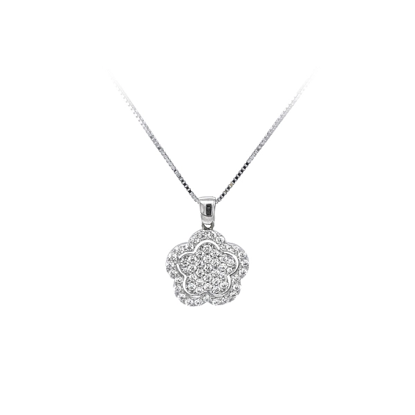 Pendant with White Gold Zircons