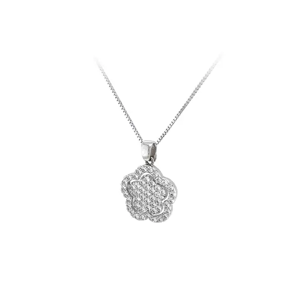 Pendant with White Gold Zircons