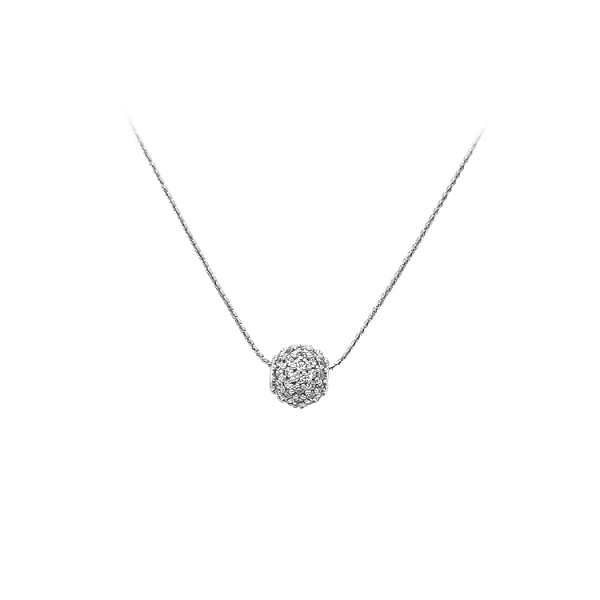 Pendant Ball with White Gold Zircons