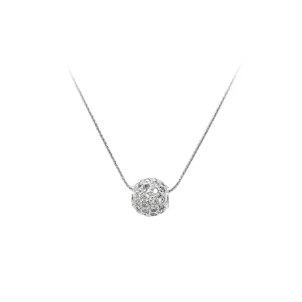 Pendant Ball with White Gold Zircons