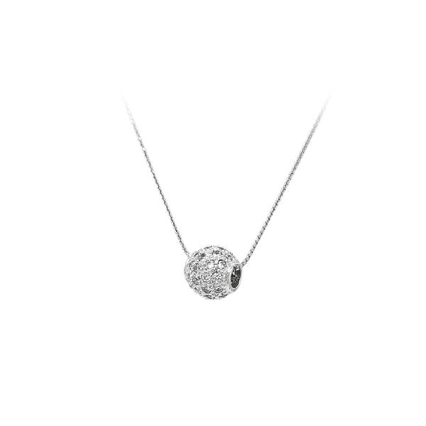 Pendant Ball with White Gold Zircons