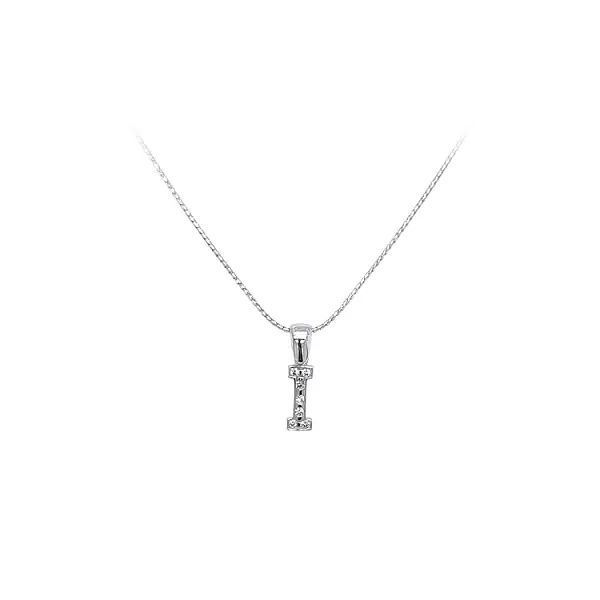 Pendant Letter I with Zircons