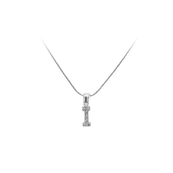Pendant Letter I with Zircons