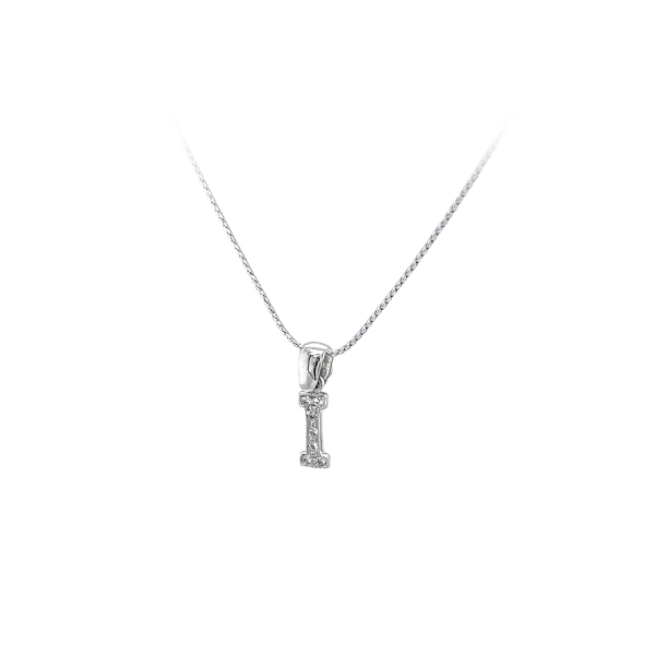 Pendant Letter I with Zircons