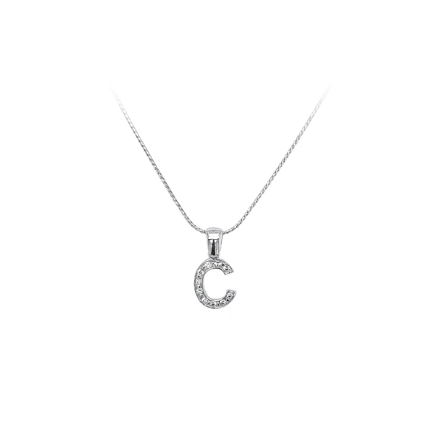 Pendant Letter C with Zircons