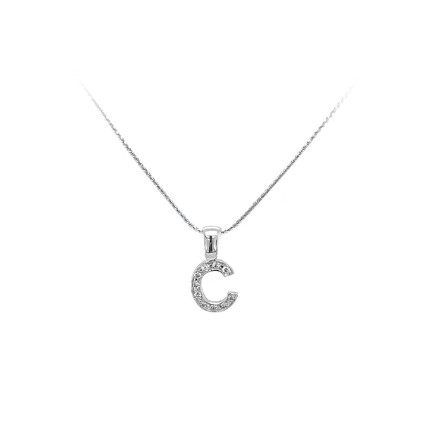 Pendant Letter C with Zircons