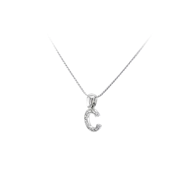 Pendant Letter C with Zircons