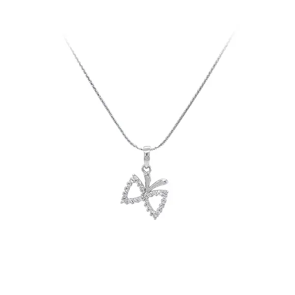 Pendant Butterfly with White Gold Zircons