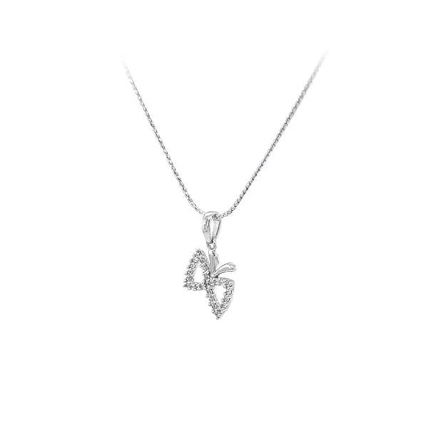 Pendant Butterfly with White Gold Zircons