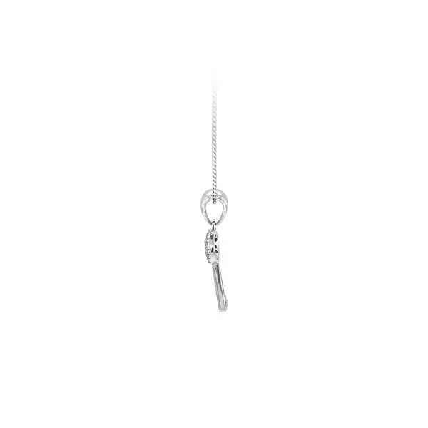 Pendant Key with White Gold Zircons