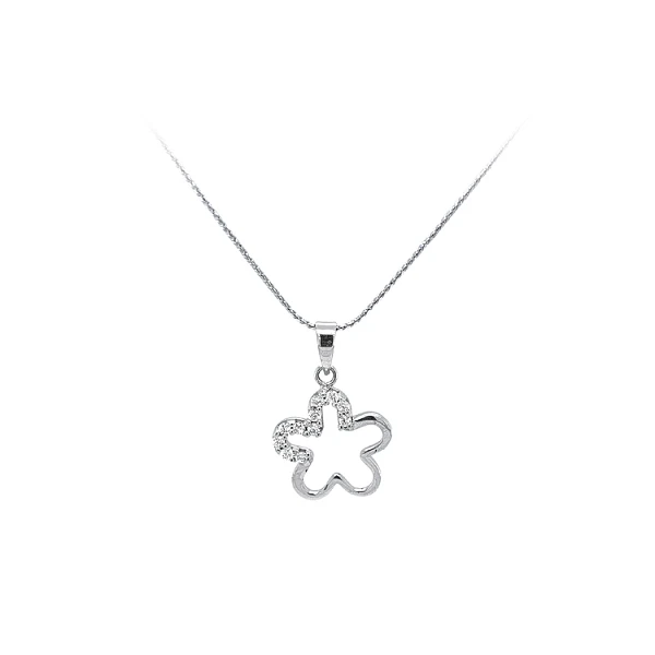 Pendant with White Gold Zircons