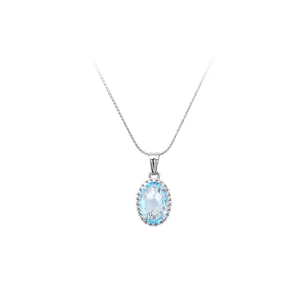 Gold Pendant with Blue Stone