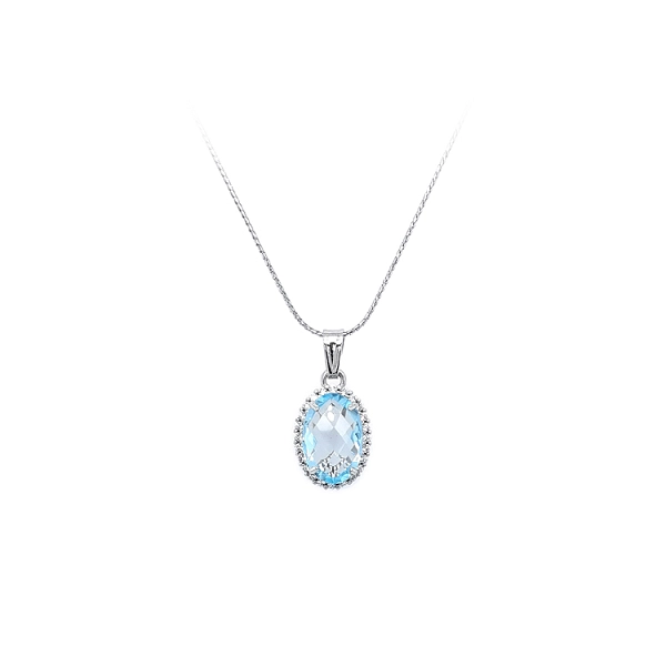 Gold Pendant with Blue Stone