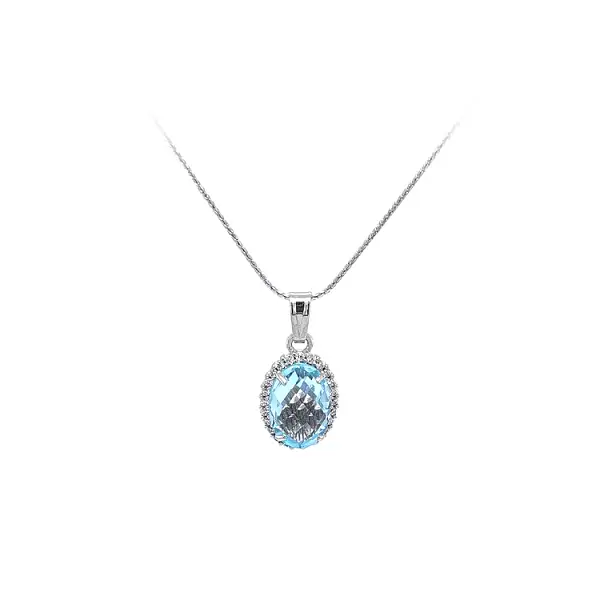 Gold Pendant with Blue Stone