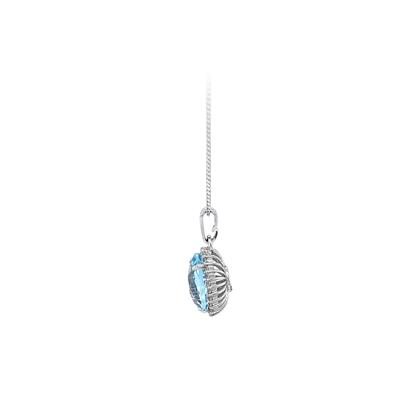 Gold Pendant with Blue Stone