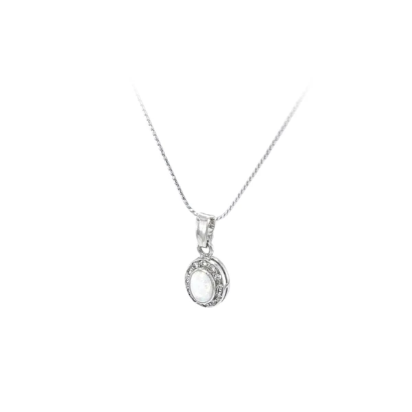 Pendant with Opal and Zircons