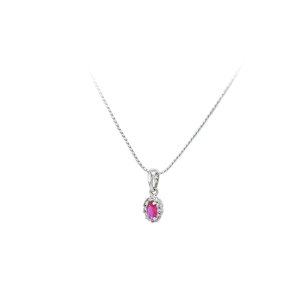 Gold Pendant with Pink Stone
