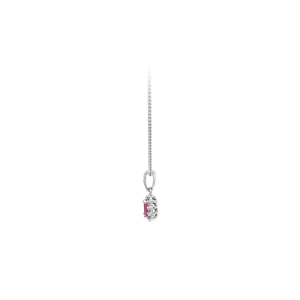 Gold Pendant with Pink Stone
