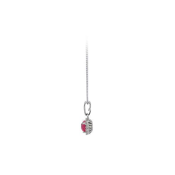 Gold Pendant with Pink Stone