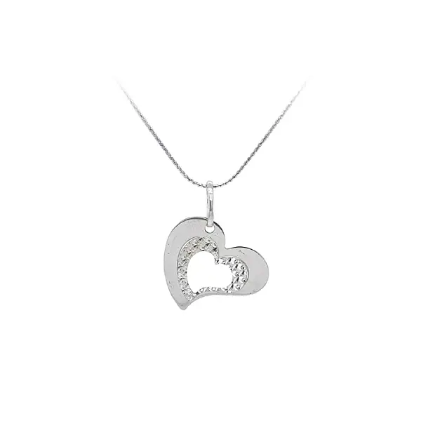 White Gold Heart Pendant
