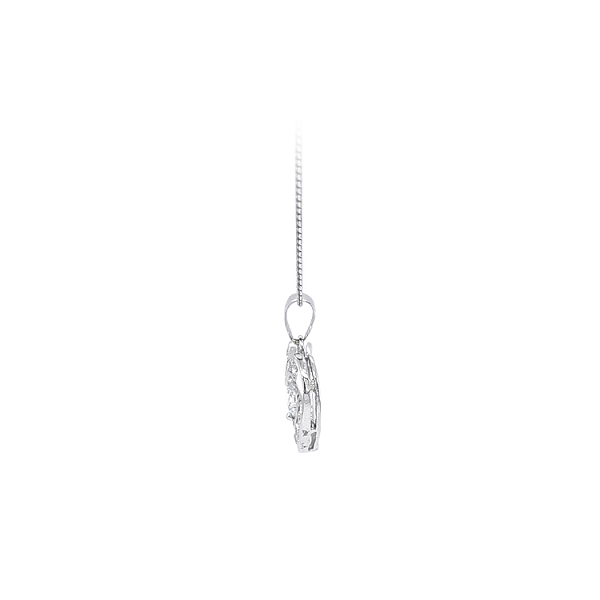 Pendant Heart with White Gold Zircons
