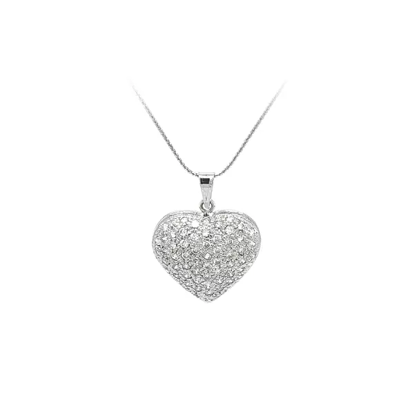 Pendant Heart with White Gold Zircons