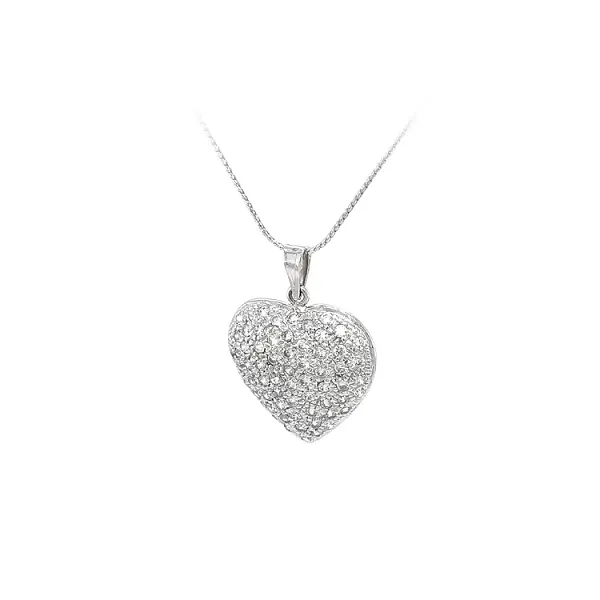 Pendant Heart with White Gold Zircons