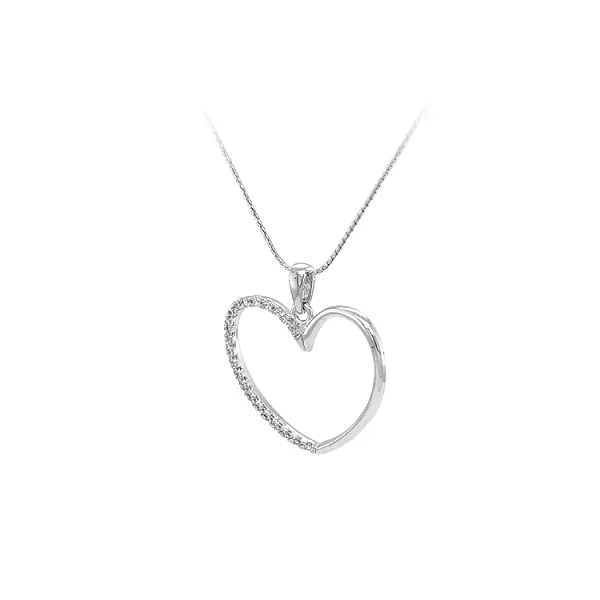 Pendant Heart with White Gold Zircons