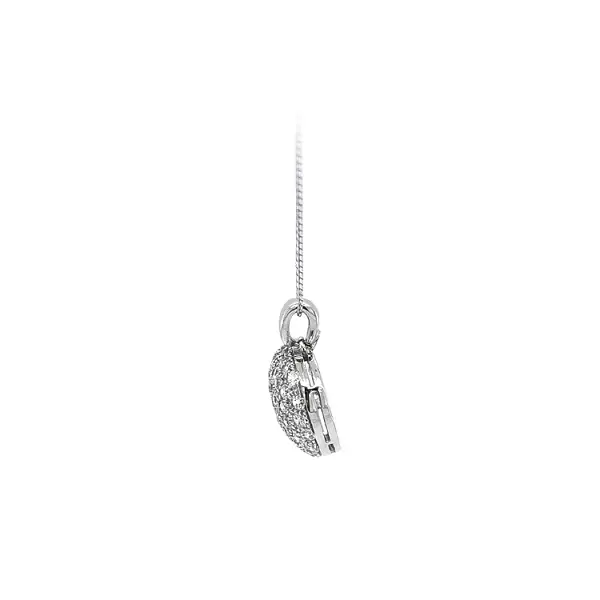Pendant Heart of White Gold with Zircons