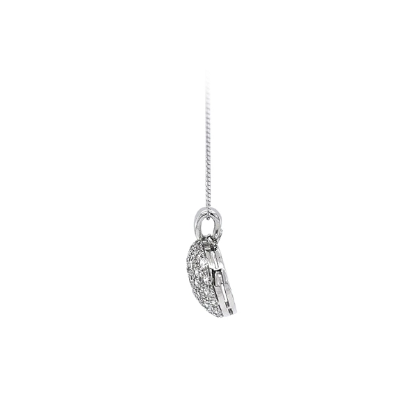 Pendant Heart of White Gold with Zircons