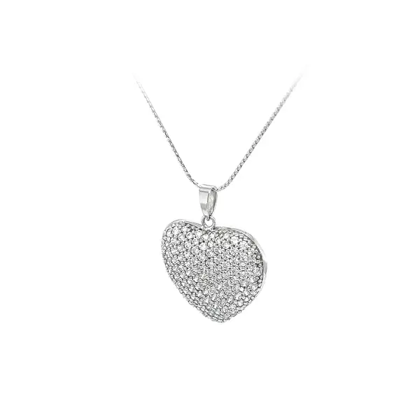 Pendant Heart with White Gold Zircons