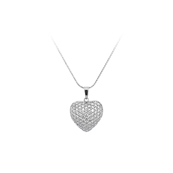 Pendant Heart with White Gold Zircons