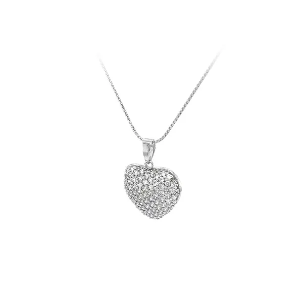 Pendant Heart with White Gold Zircons