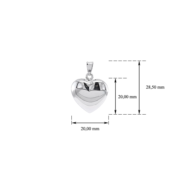 Pendant Heart of White Gold
