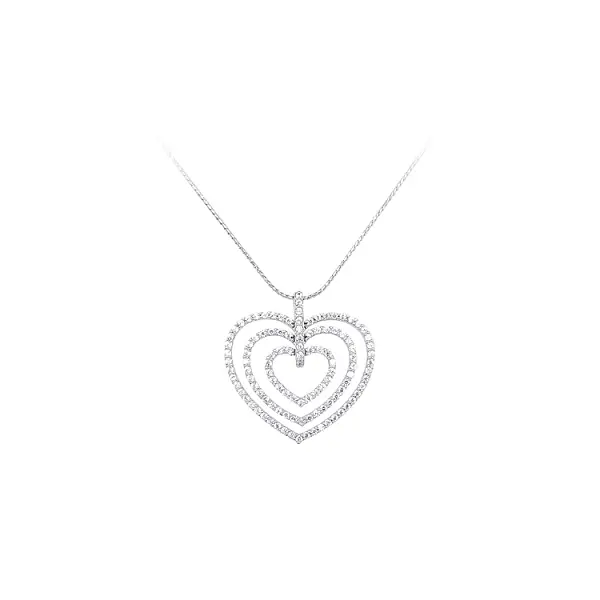 Pendant Heart with Zircons