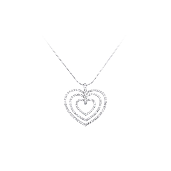 Pendant Heart with Zircons
