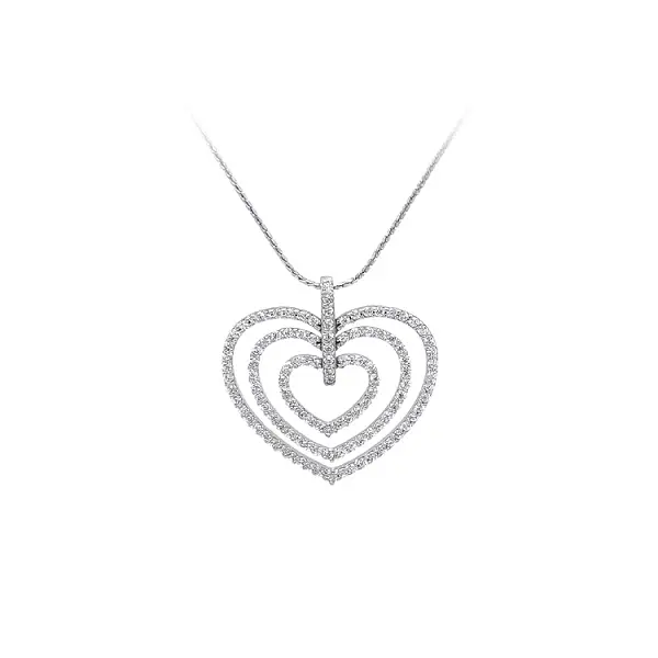 Pendant Heart with Zircons