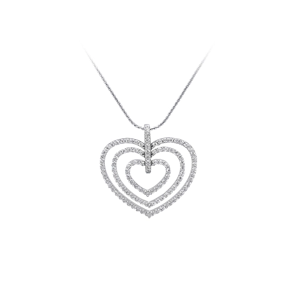 Pendant Heart with Zircons