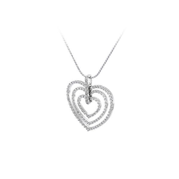 Pendant Heart with Zircons