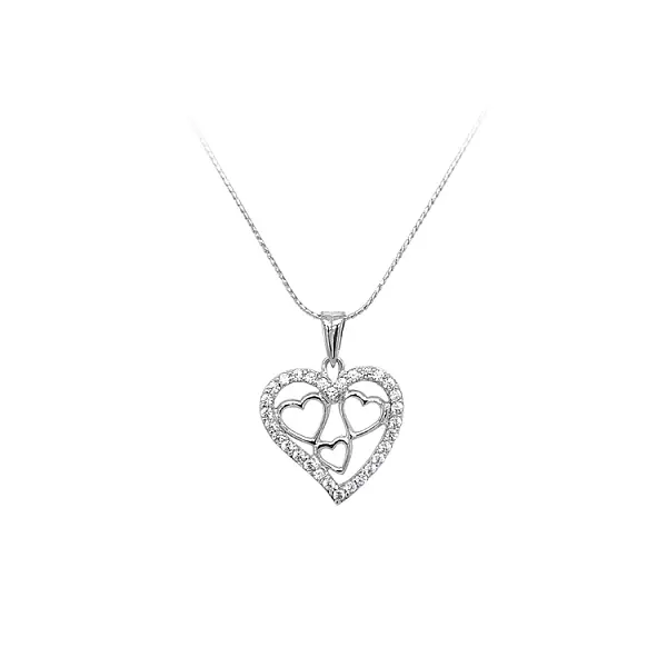 Pendant Heart with Zircons