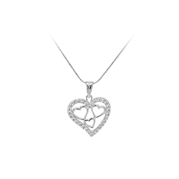 Pendant Heart with Zircons